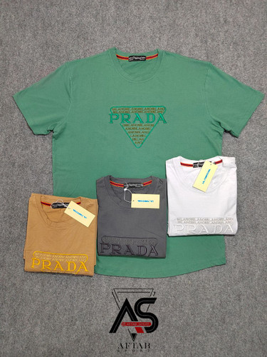 تیشرت آستین کوتاه مردانه نخ پنبه مدل PRADA سایز 2XL
