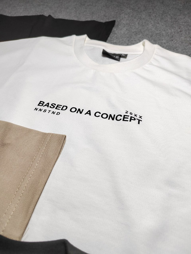 تیشرت قواره باکسی آستین سه ربع