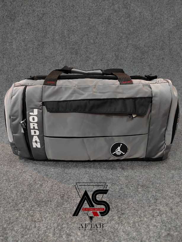 ساک ورزشی پارچه خلبانی با مارک Jordan رنگ طوسی